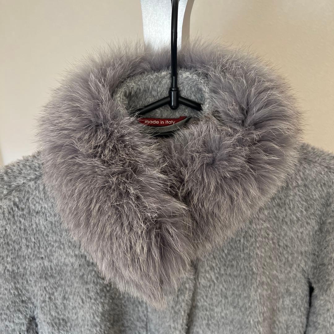 Max Mara studio グレー アルパカ混 チェスターコート JP38