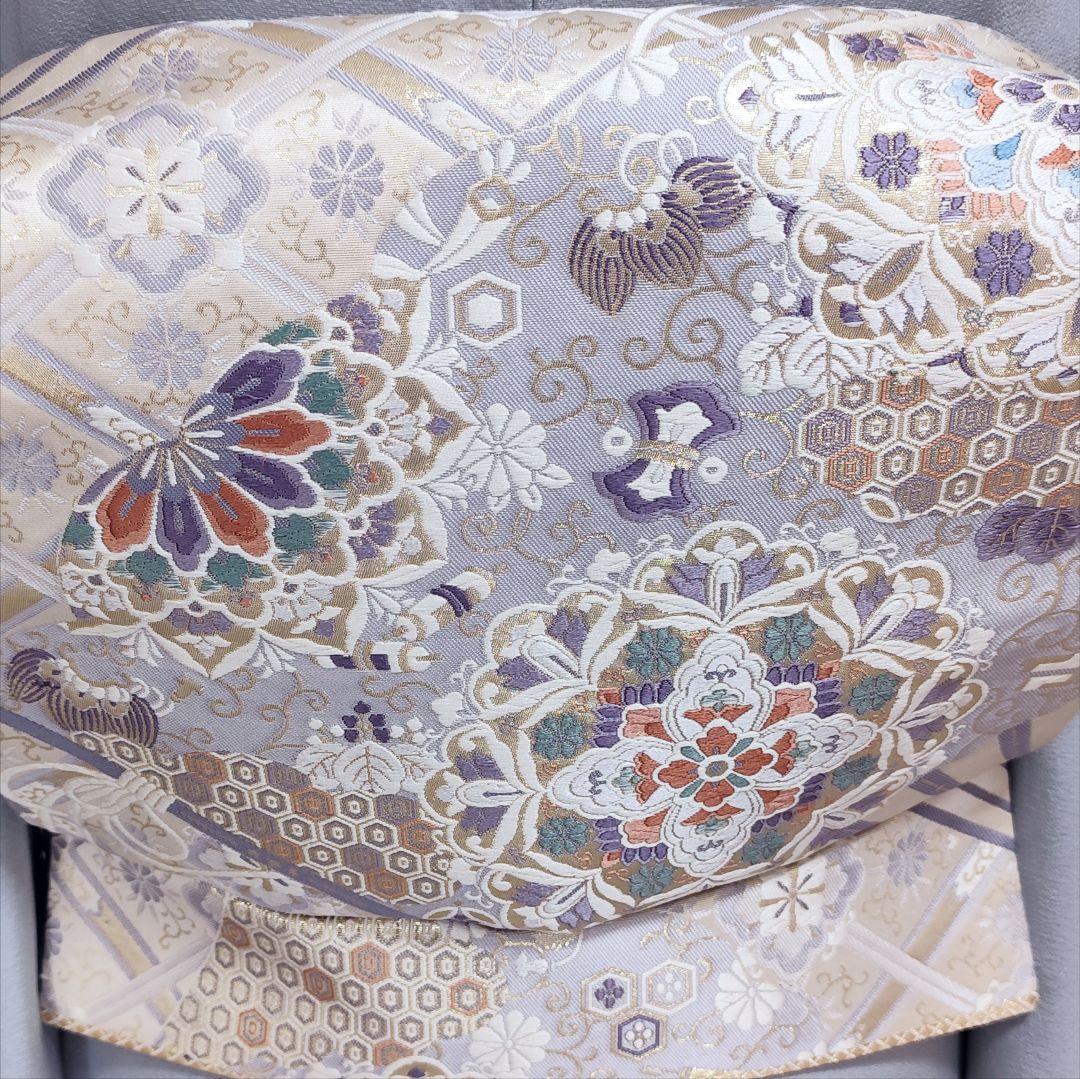 ❰6378❱ フルセット　色留袖 華文 金駒刺繍 一つ紋　袋帯　帯締　正絹　着物