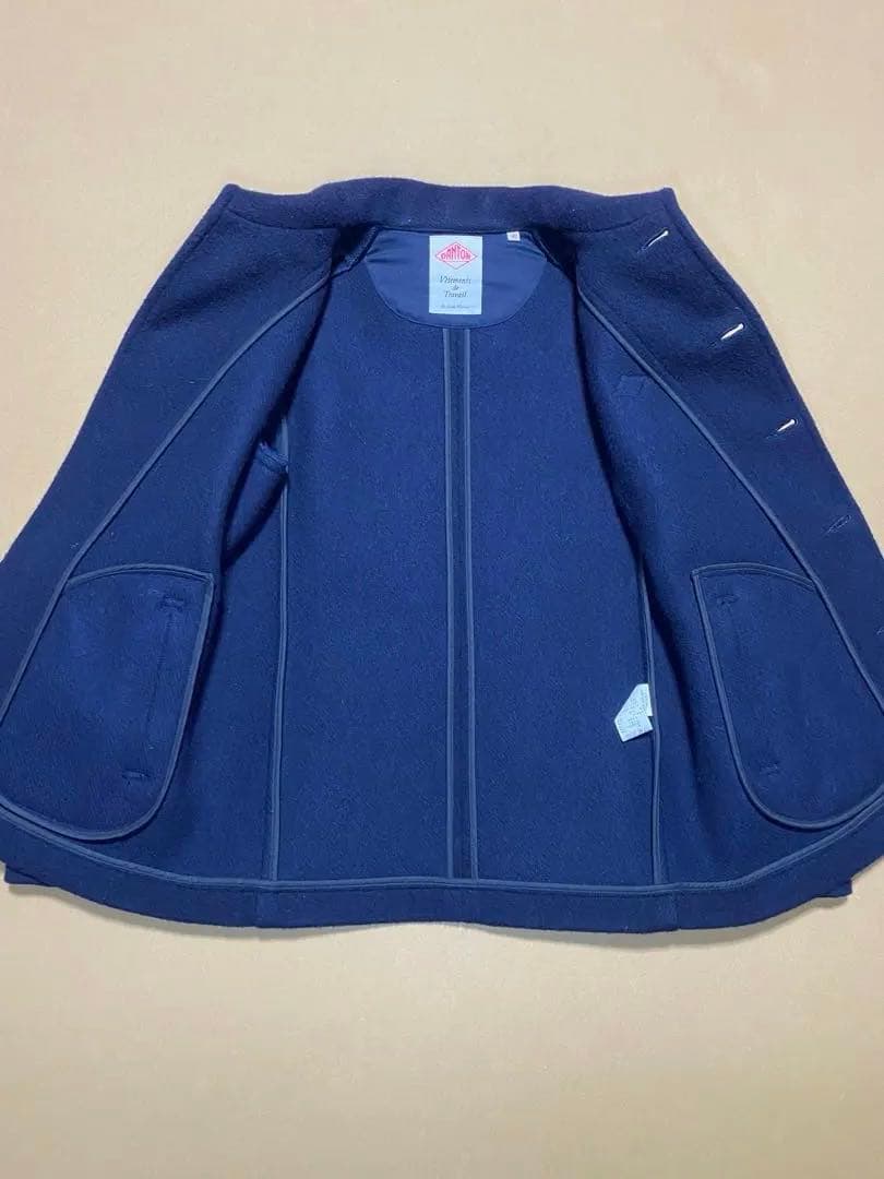 DANTON ネイビー メルトンウールコート 40