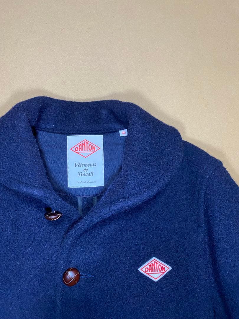 DANTON ネイビー メルトンウールコート 40