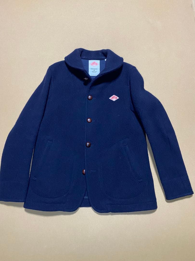 DANTON ネイビー メルトンウールコート 40