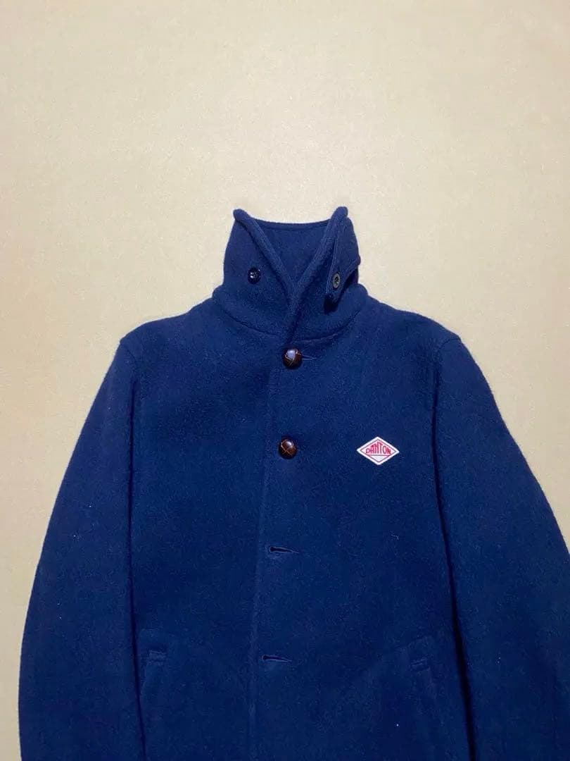 DANTON ネイビー メルトンウールコート 40