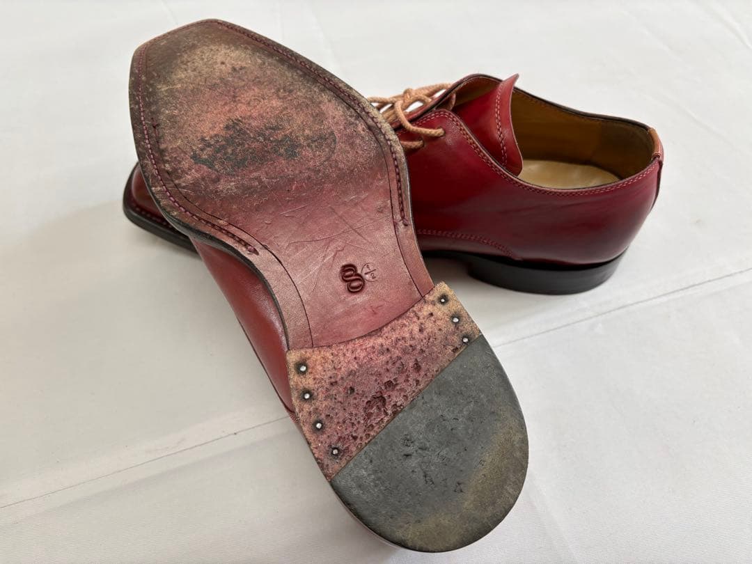 ステファノブランキーニ Uチップ 赤系 パティーヌ イタリア製 サイズ8.5