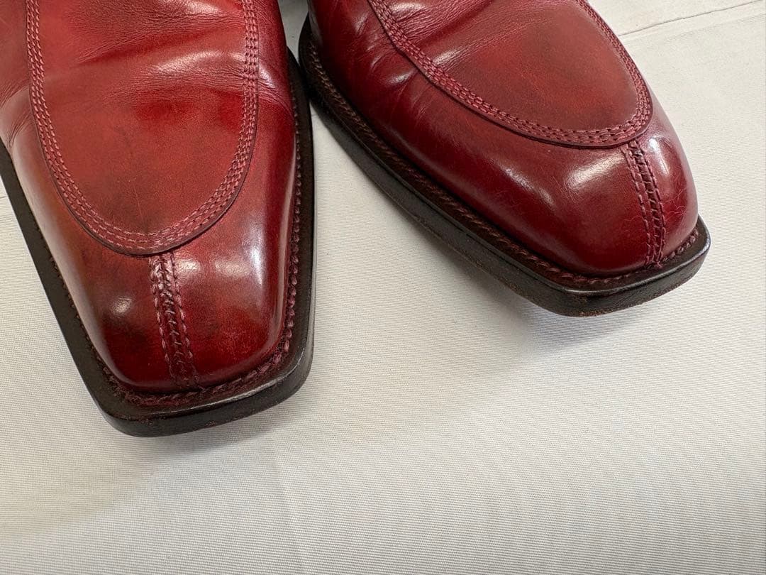 ステファノブランキーニ Uチップ 赤系 パティーヌ イタリア製 サイズ8.5