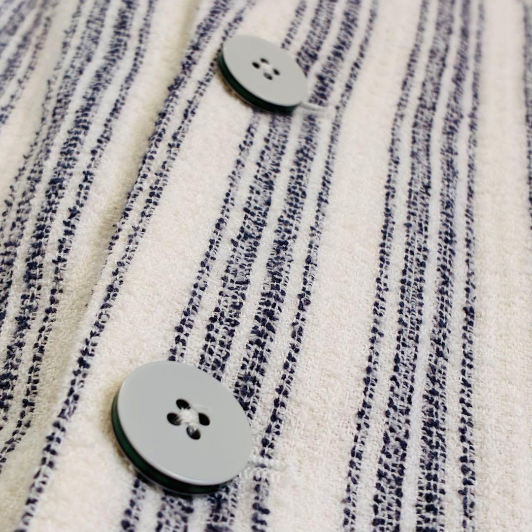 【良品】ルビアム1911 テーラードジャケット ストライプ　リネン混　イタリア製