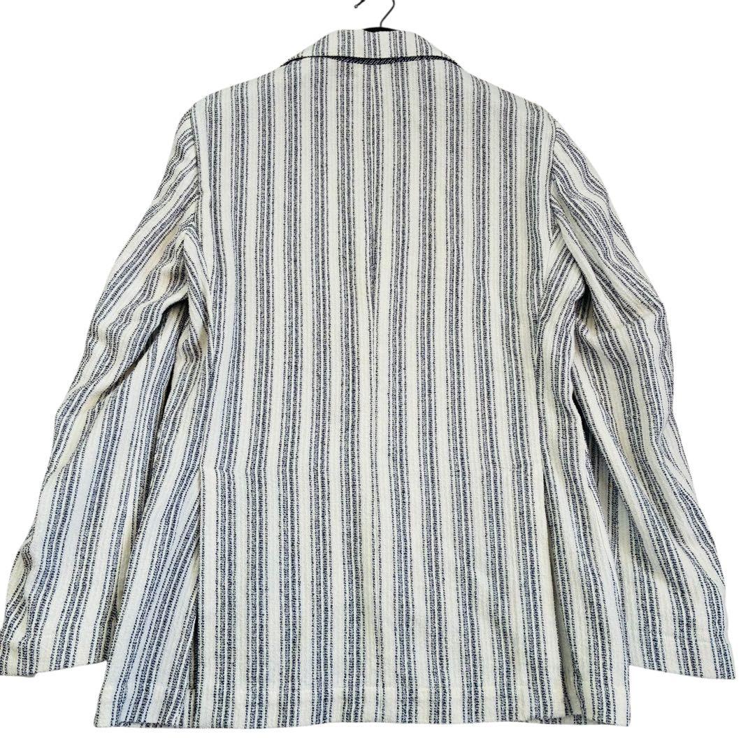 【良品】ルビアム1911 テーラードジャケット ストライプ　リネン混　イタリア製