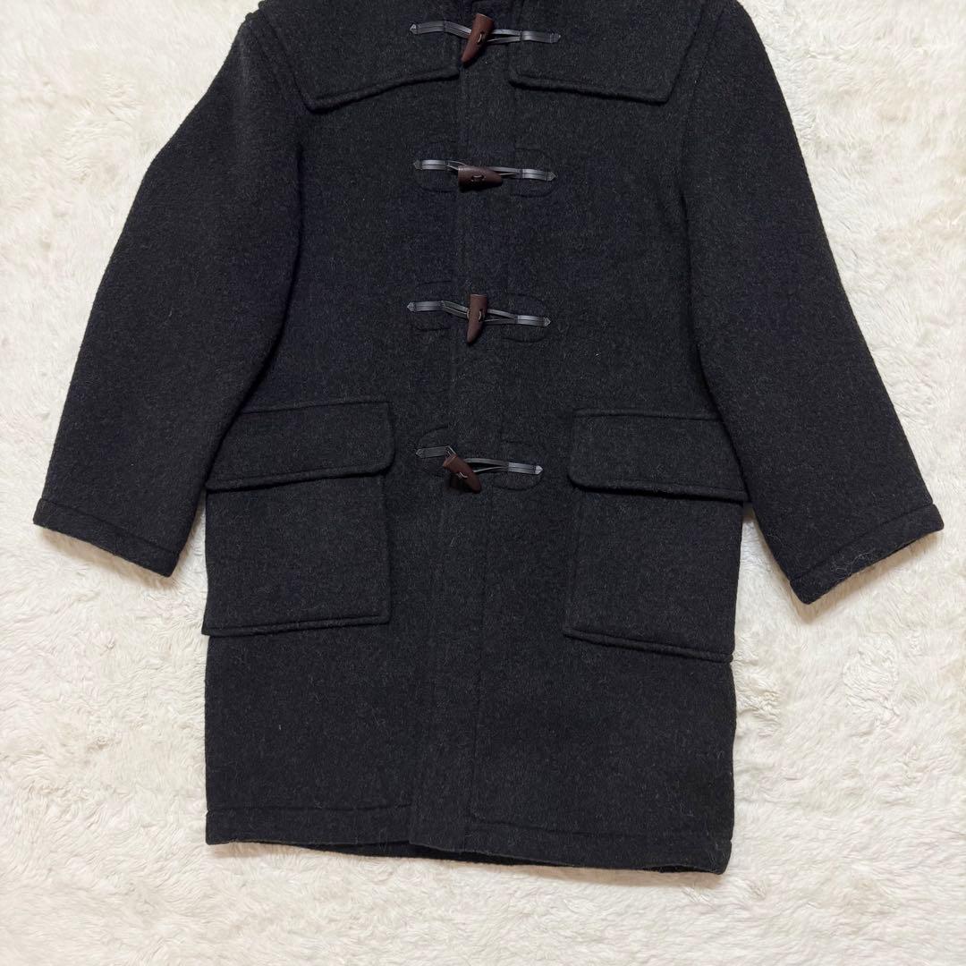 新品/英国製 グローバーオール ダッフルコート 38 チャコール 裏地チェック
