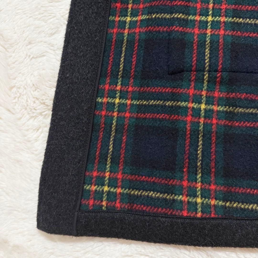 新品/英国製 グローバーオール ダッフルコート 38 チャコール 裏地チェック