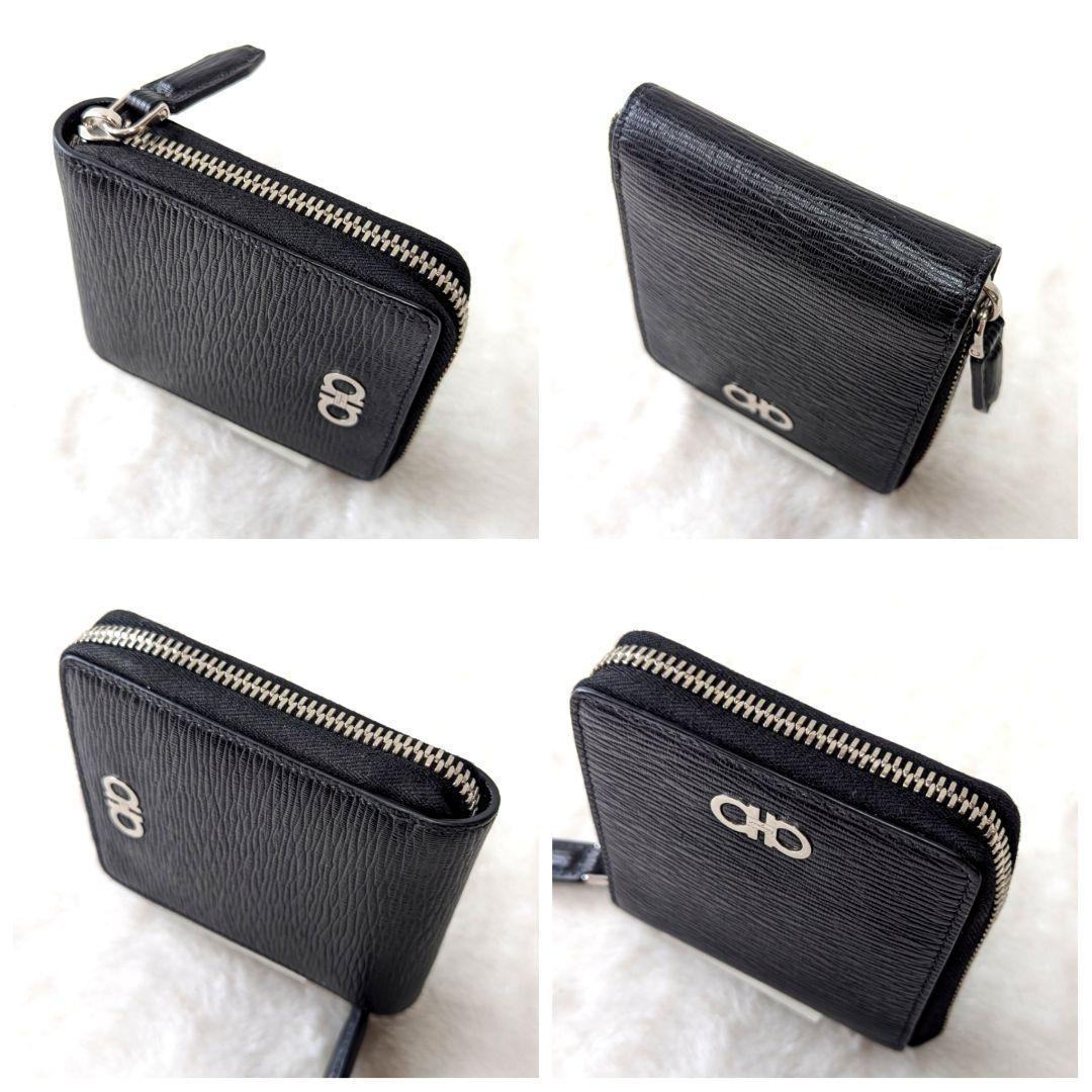 ✨極美品✨フェラガモ ダブルガンチーニ ラウンドファスナー 折り財布 レザー