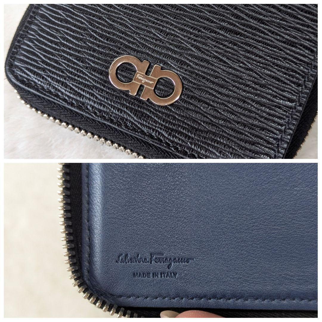 ✨極美品✨フェラガモ ダブルガンチーニ ラウンドファスナー 折り財布 レザー
