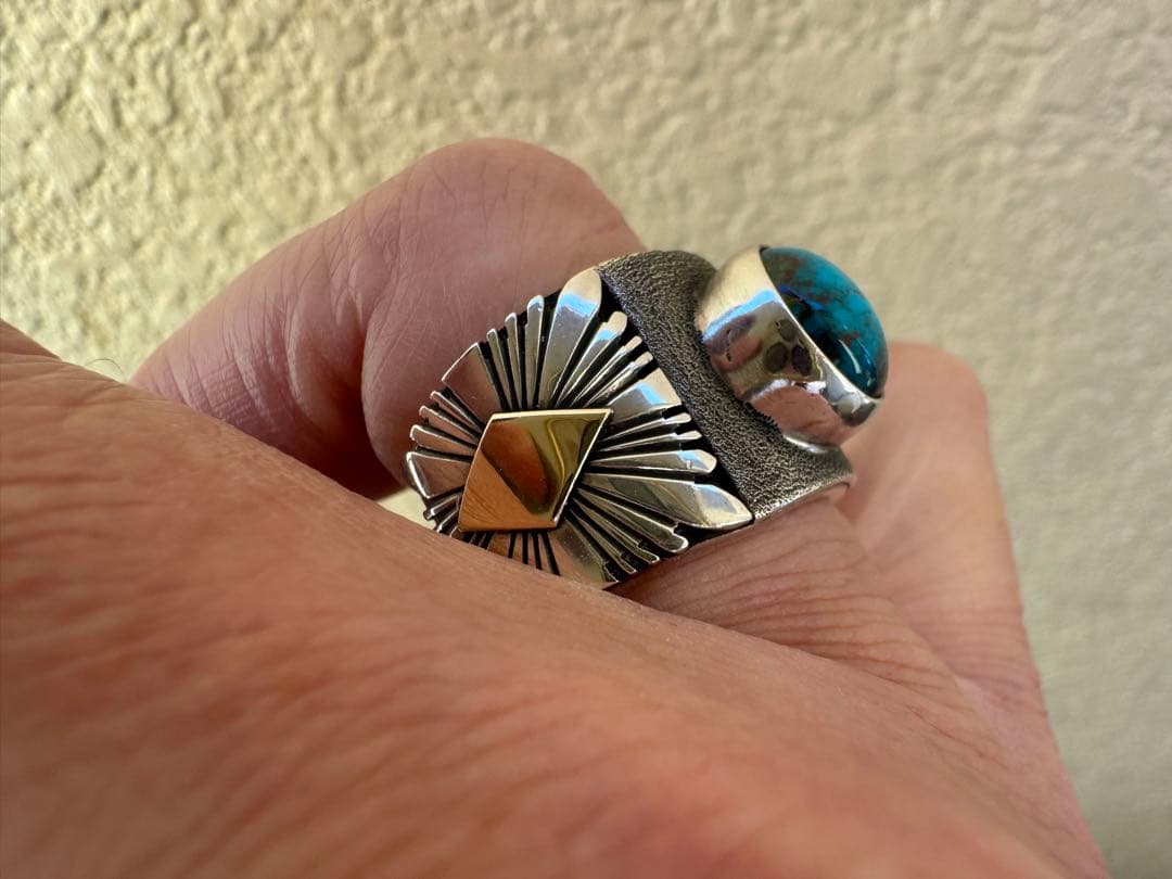 最終 パットベドニー リング 19号 スモーキービズビー 14K オーダー品