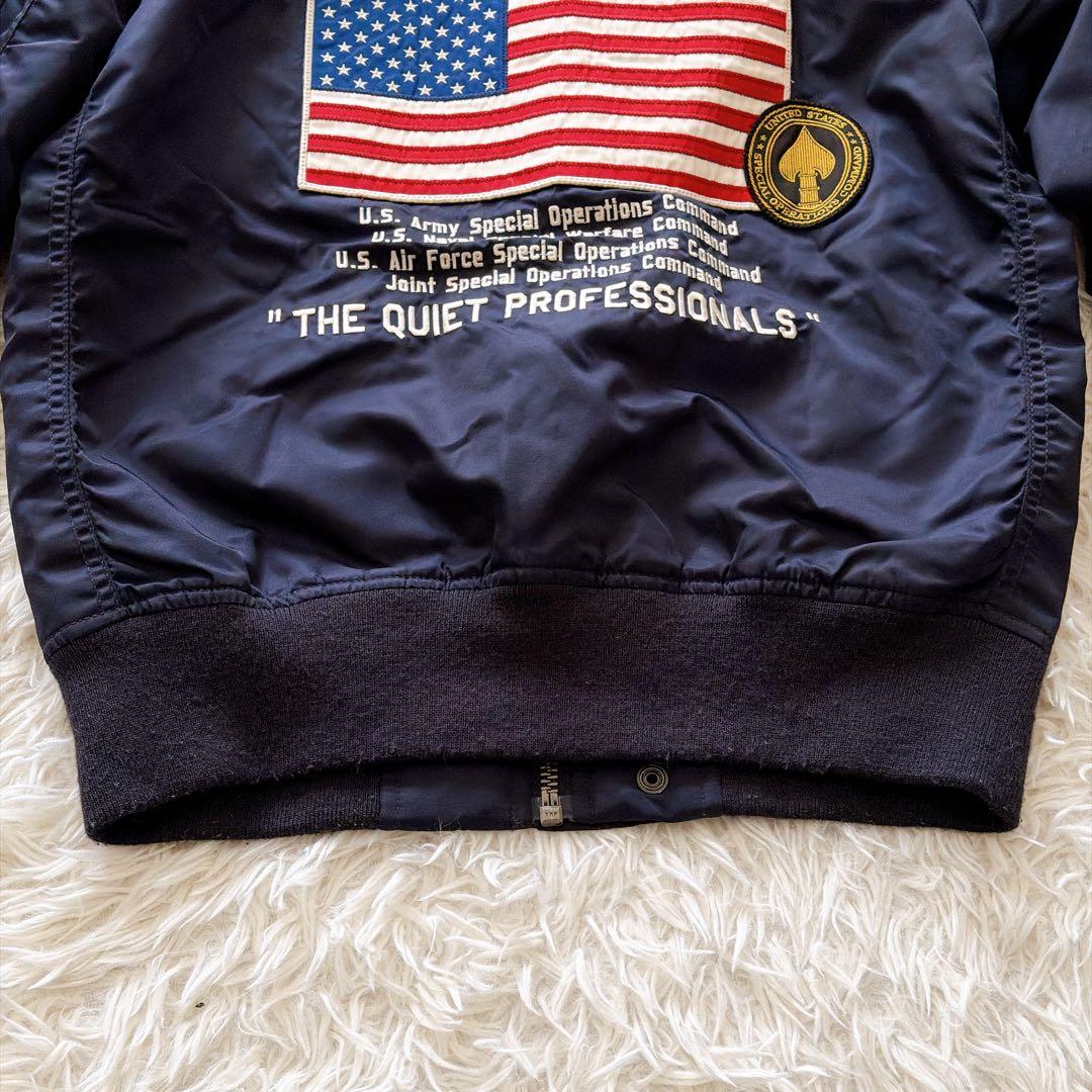 AVIREX MA-1 フライトジャケット 星条旗 ワッペン多数 Mサイズ