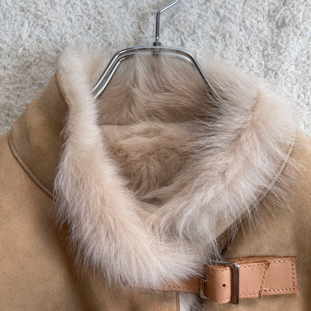 【美品】クレージュ　ケープコート　羊革　ムートン　毛皮　ファー　サイズ38