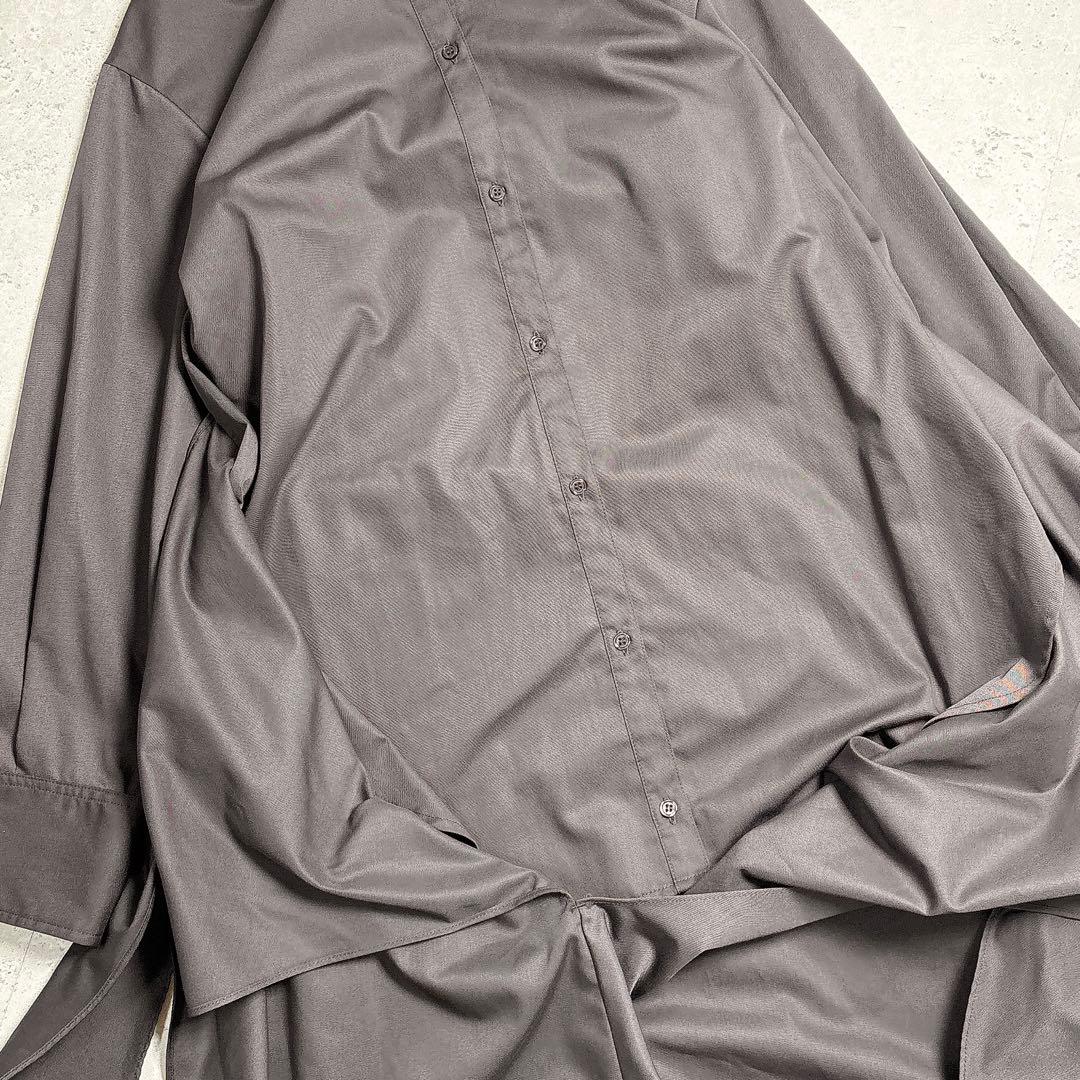 アニュアンス 洗える✨️ラップストレートシャツワンピース ダークブラウン