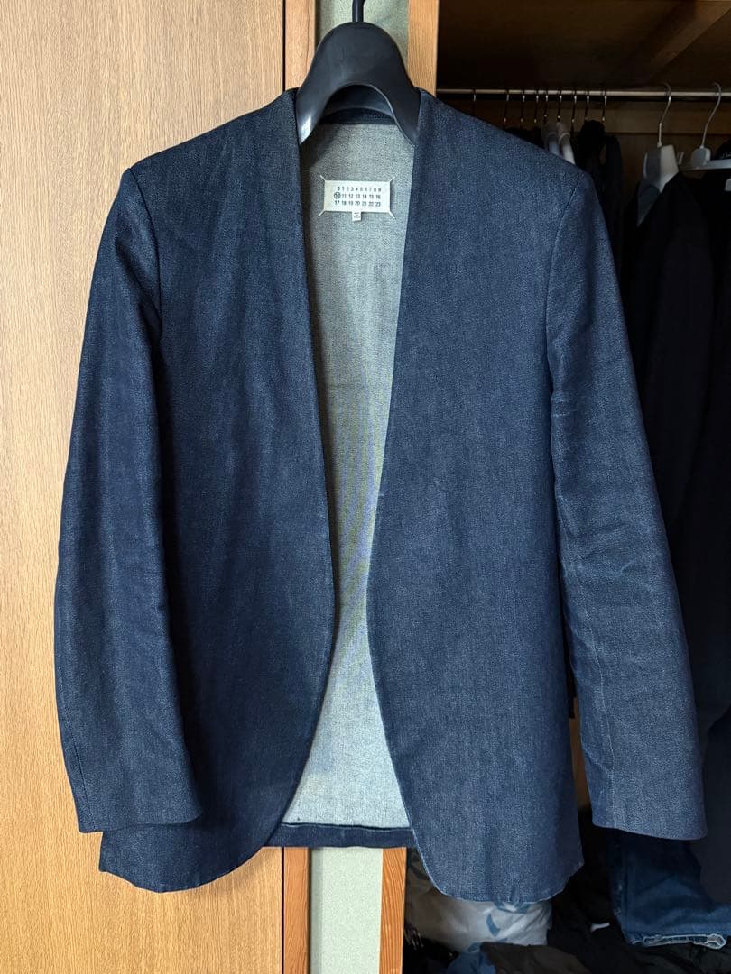 マルジェラ ノーカラージャケット デニム 46 M