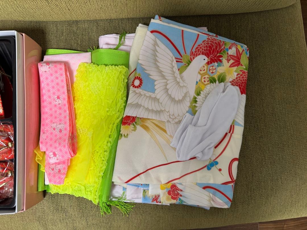 七五三 7歳 5歳 3歳　女の子 姉妹　着物フルセット