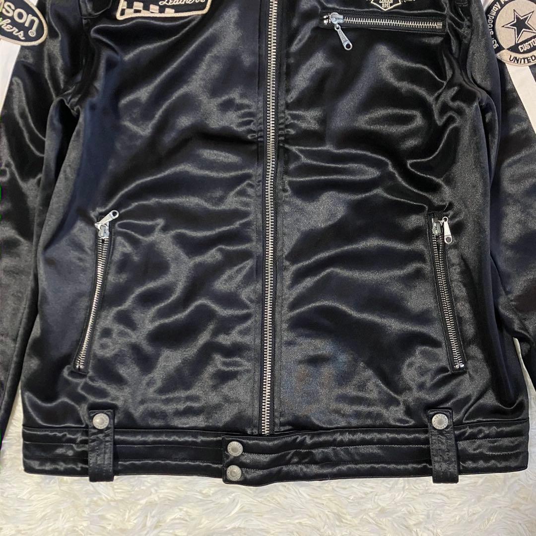 希少品 VANSON ボンディング調 ライダースジャケット XLサイズ 豪華刺繍