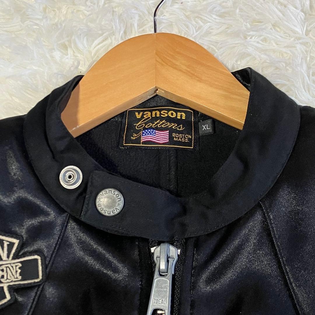 希少品 VANSON ボンディング調 ライダースジャケット XLサイズ 豪華刺繍