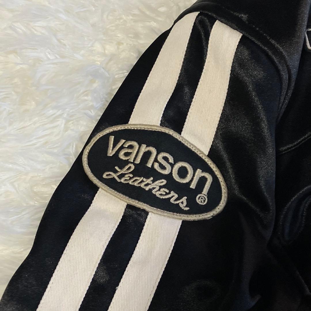 希少品 VANSON ボンディング調 ライダースジャケット XLサイズ 豪華刺繍