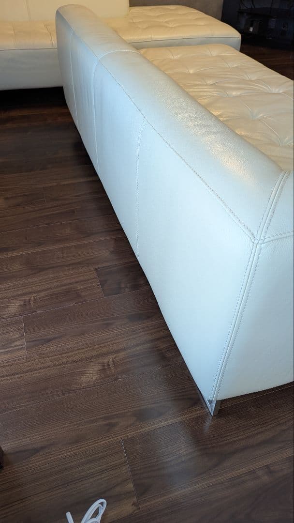 ホワイトレザー コーナーソファ セット