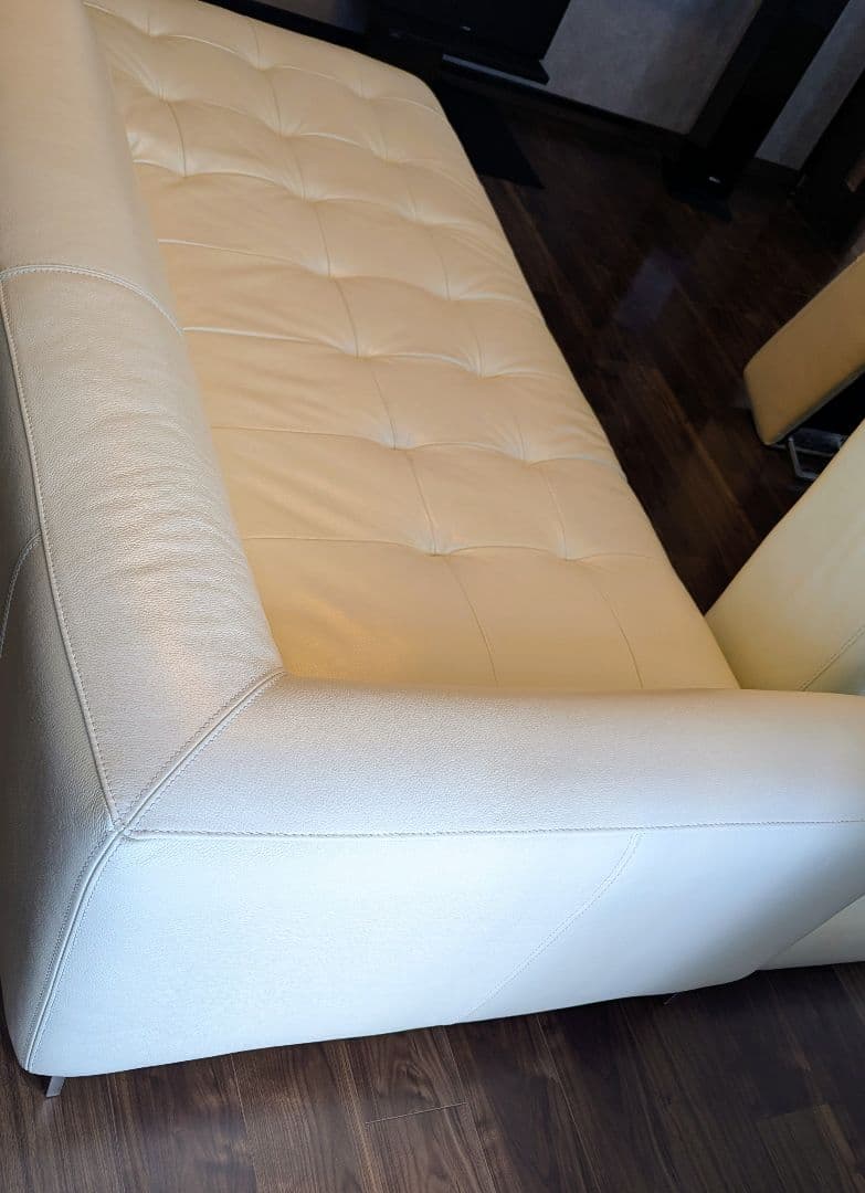 ホワイトレザー コーナーソファ セット
