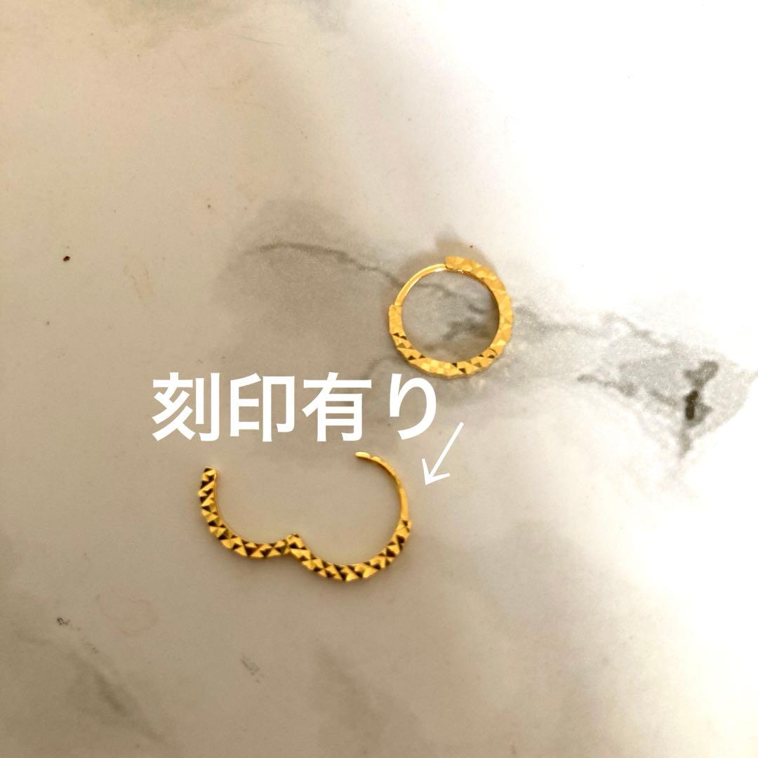 k18 フープピアス　イエローゴールド