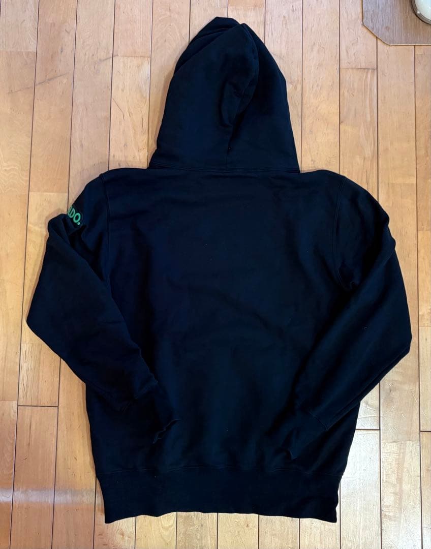 エスルドSLDOサイズM裏起毛フーディーLOGO パーカーブラック