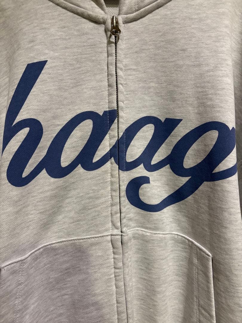 トップス haag a mix hoodie zip-up light grey