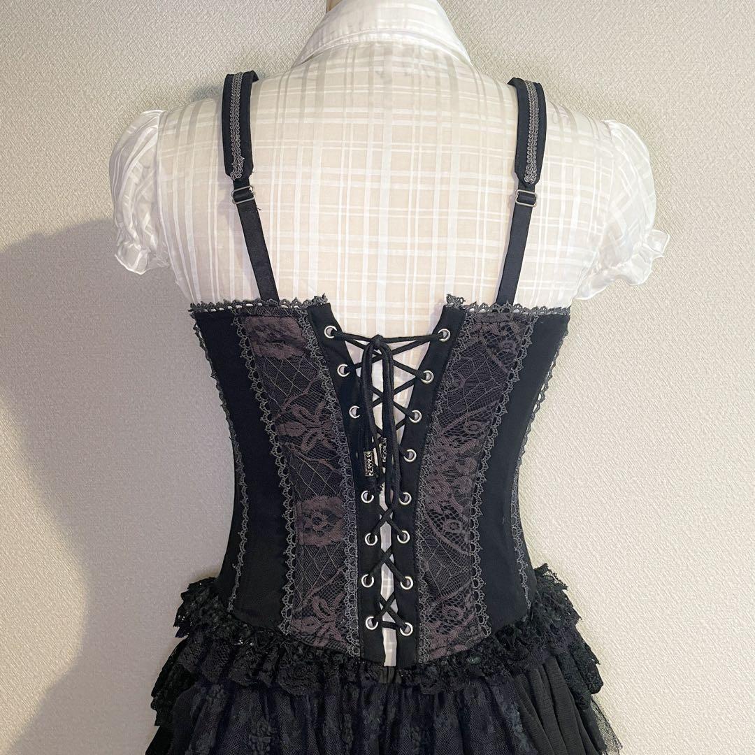 00s 希少 ozz angelo 総柄ボーン入りコルセットキャミ gothic