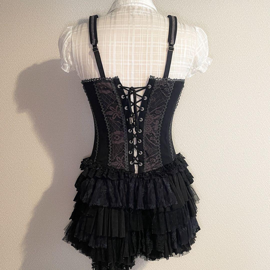 00s 希少 ozz angelo 総柄ボーン入りコルセットキャミ gothic