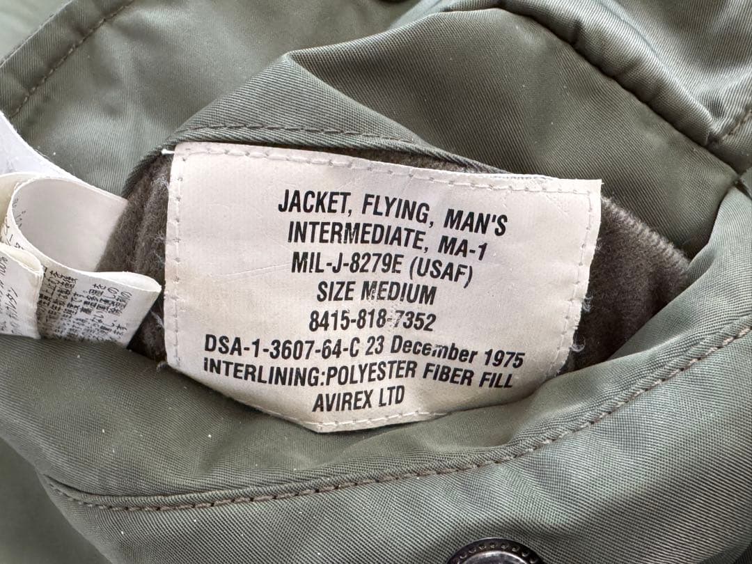 AVIREX MA-1 COMMERCIAL LOGO メンズMサイズ