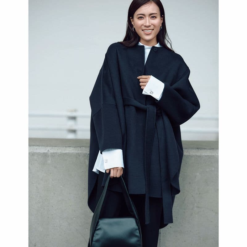 本日削除◆極美品◆ルフィル ソフトウールリバーポンチョ ブラック 1