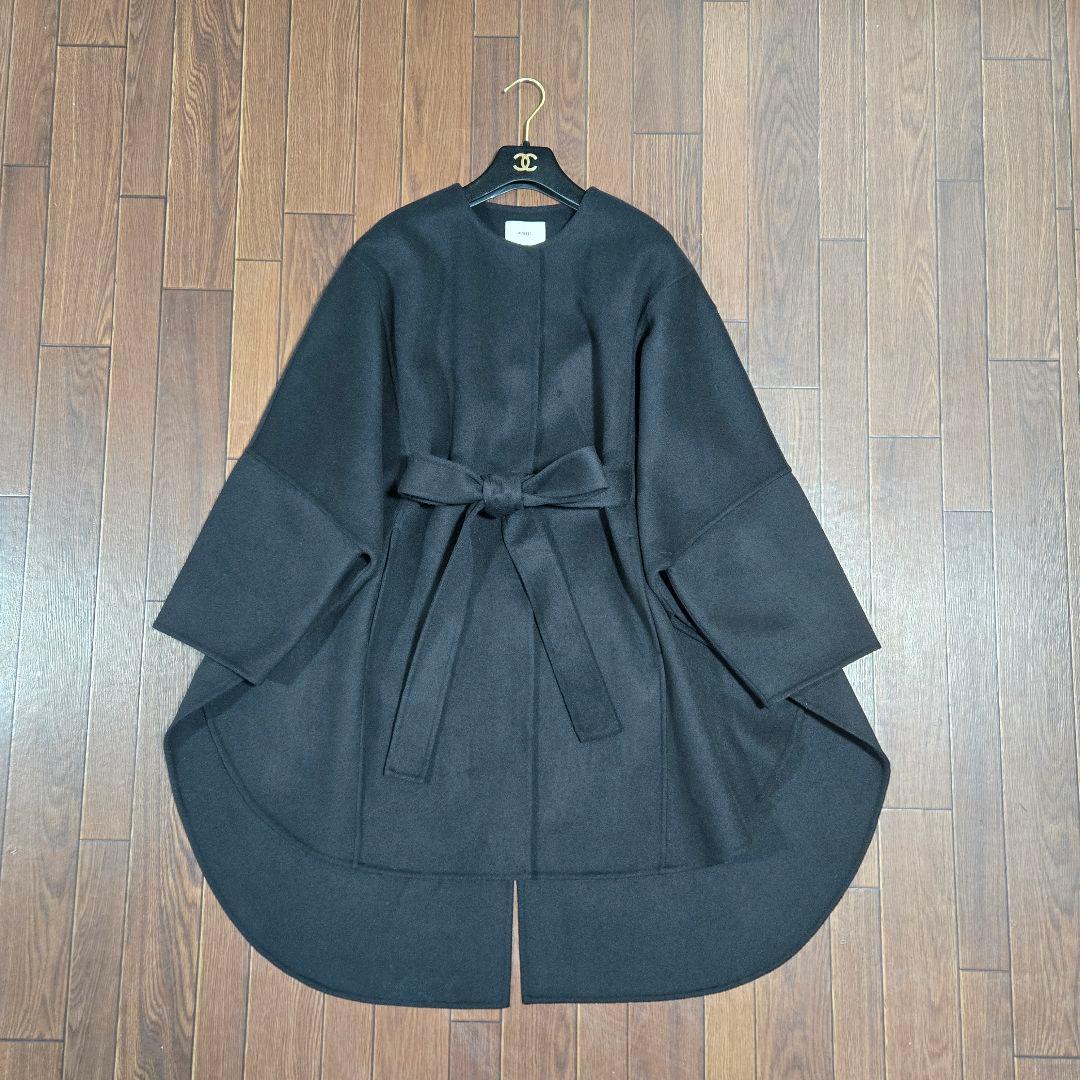 本日削除◆極美品◆ルフィル ソフトウールリバーポンチョ ブラック 1