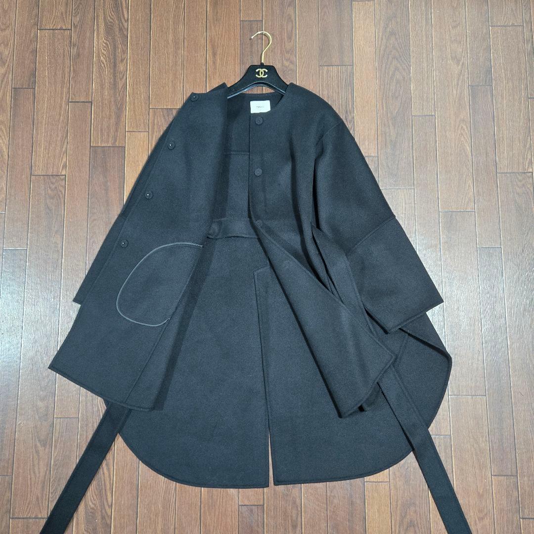 本日削除◆極美品◆ルフィル ソフトウールリバーポンチョ ブラック 1