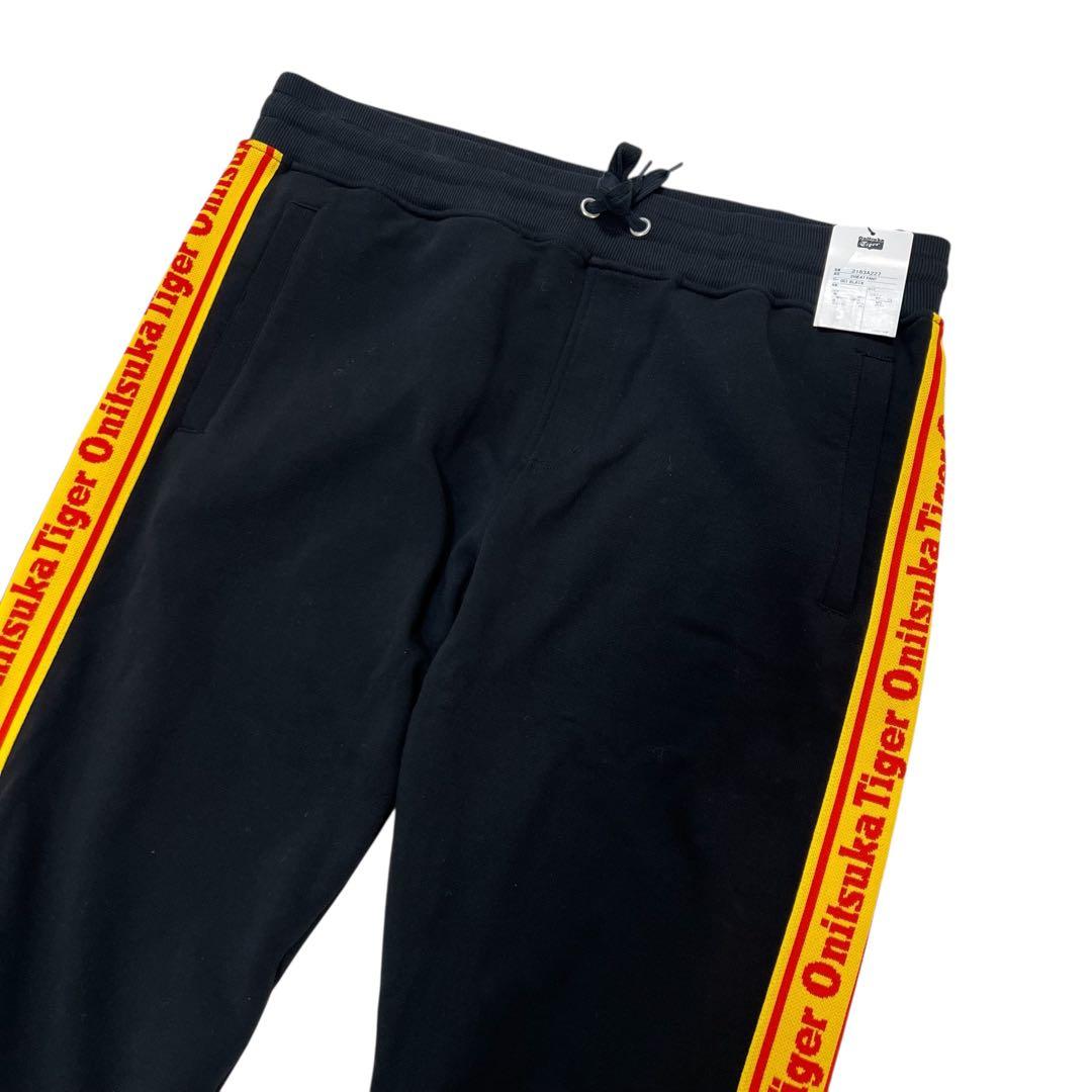 未使用タグ付 オニツカタイガー スウェットパンツ XL ブラック サイドライン