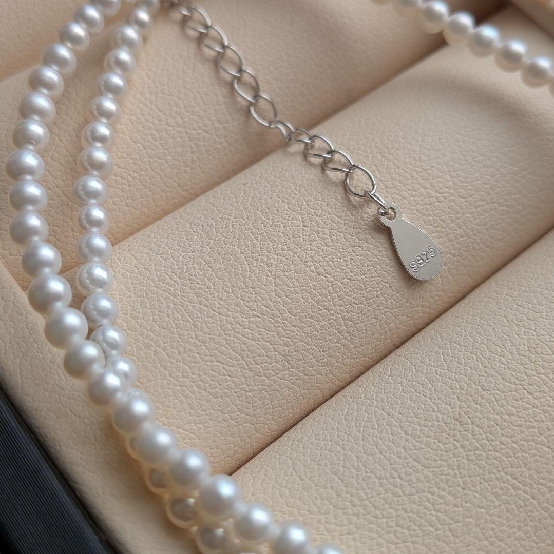 真珠ネックレス　淡水パール　ベビーパール　冠婚葬祭　s925　本真珠　艷やか