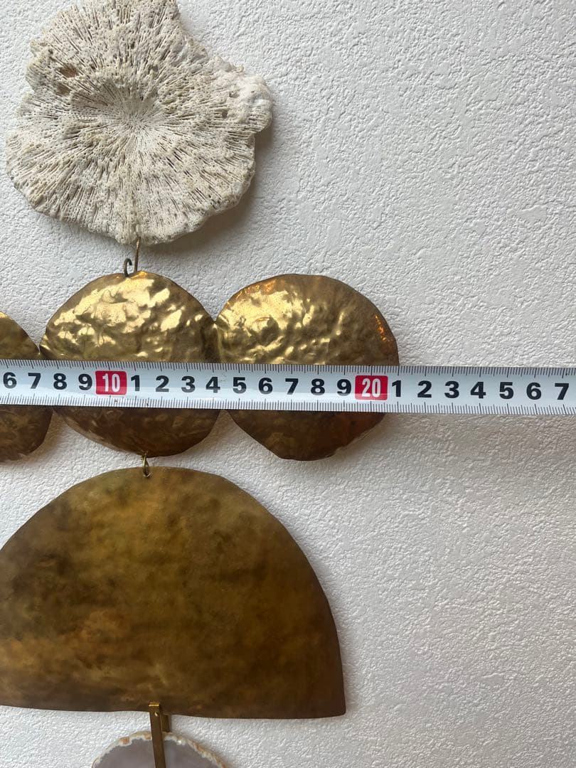 ORSA オルサ　真鍮と珊瑚と瑪瑙のモビール オブジェ　アート