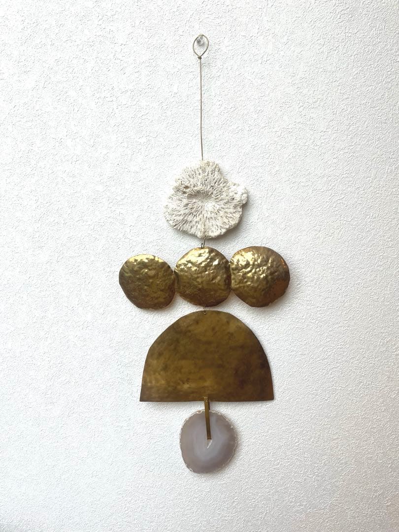 ORSA オルサ　真鍮と珊瑚と瑪瑙のモビール オブジェ　アート