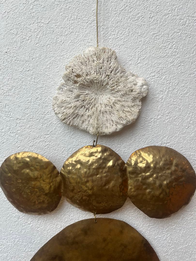 ORSA オルサ　真鍮と珊瑚と瑪瑙のモビール オブジェ　アート