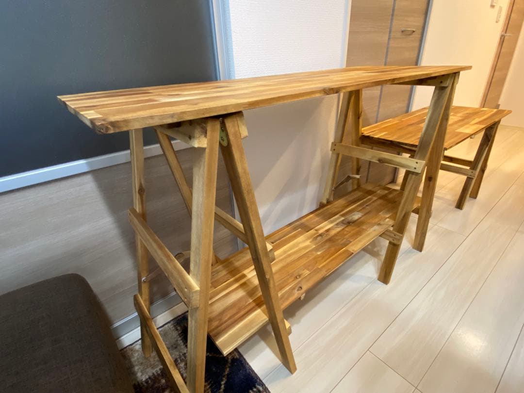 ビジョンピークス　アカシアキッチンラック＋オプションテーブル2点＋専用袋