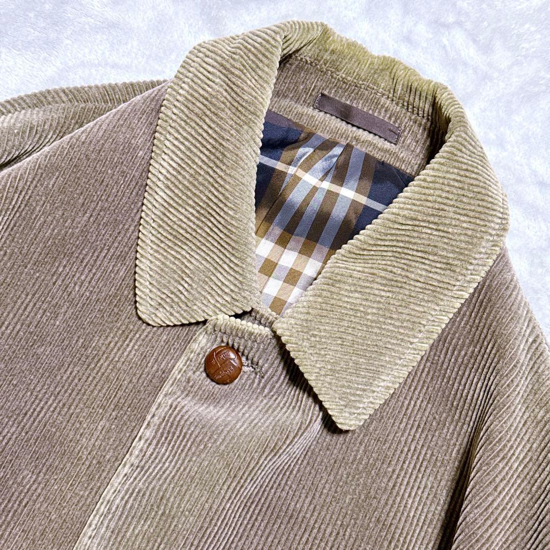 80s【極美品】バーバリーズ コーデュロイジャケット ノバチェック くるみボタン