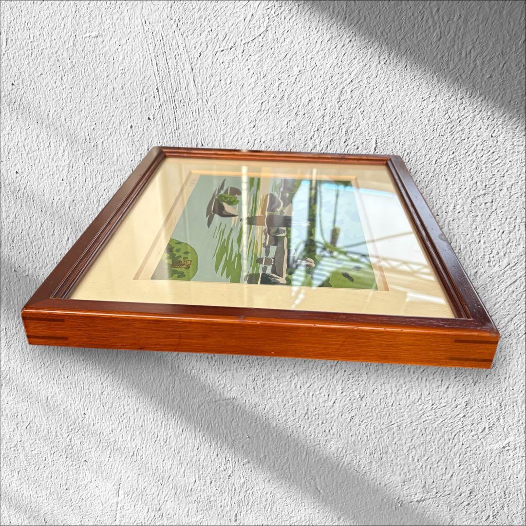 【井堂雅夫「蓮華寺」木版画｜直筆サイン入り・額装済み】