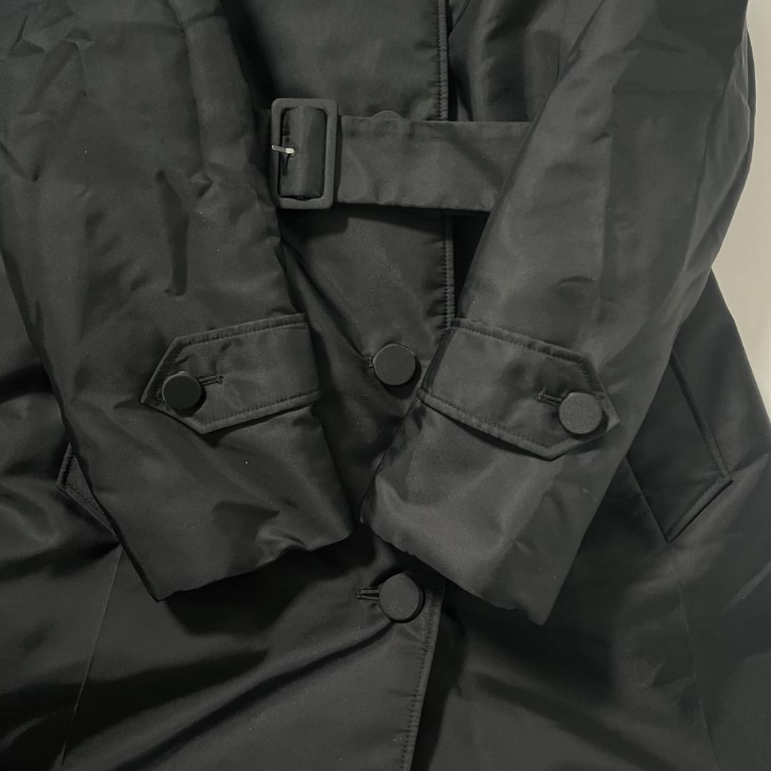 PRADA プラダ ナイロン ロングコート ステンカラーコート ブラック 36S