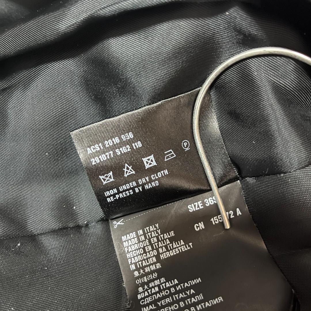 PRADA プラダ ナイロン ロングコート ステンカラーコート ブラック 36S