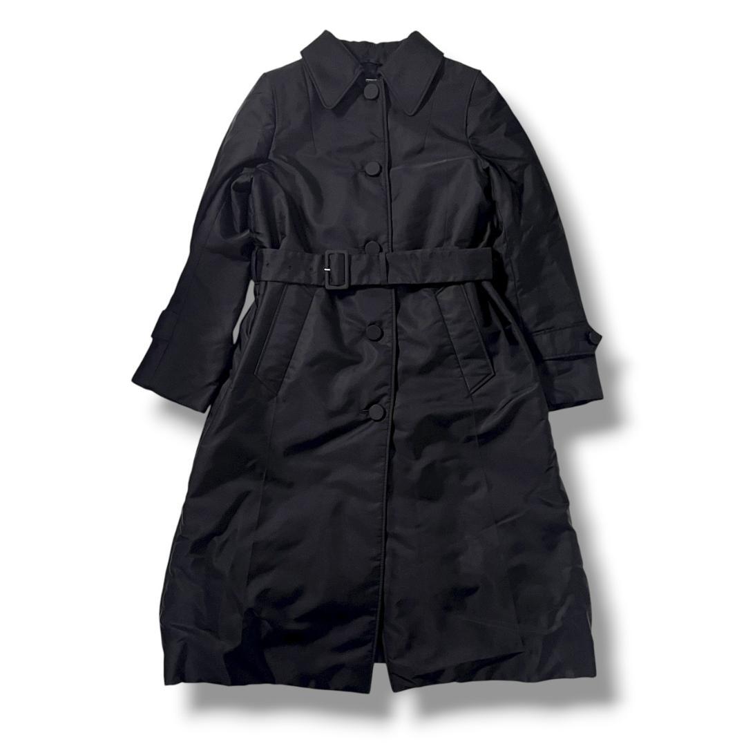 PRADA プラダ ナイロン ロングコート ステンカラーコート ブラック 36S