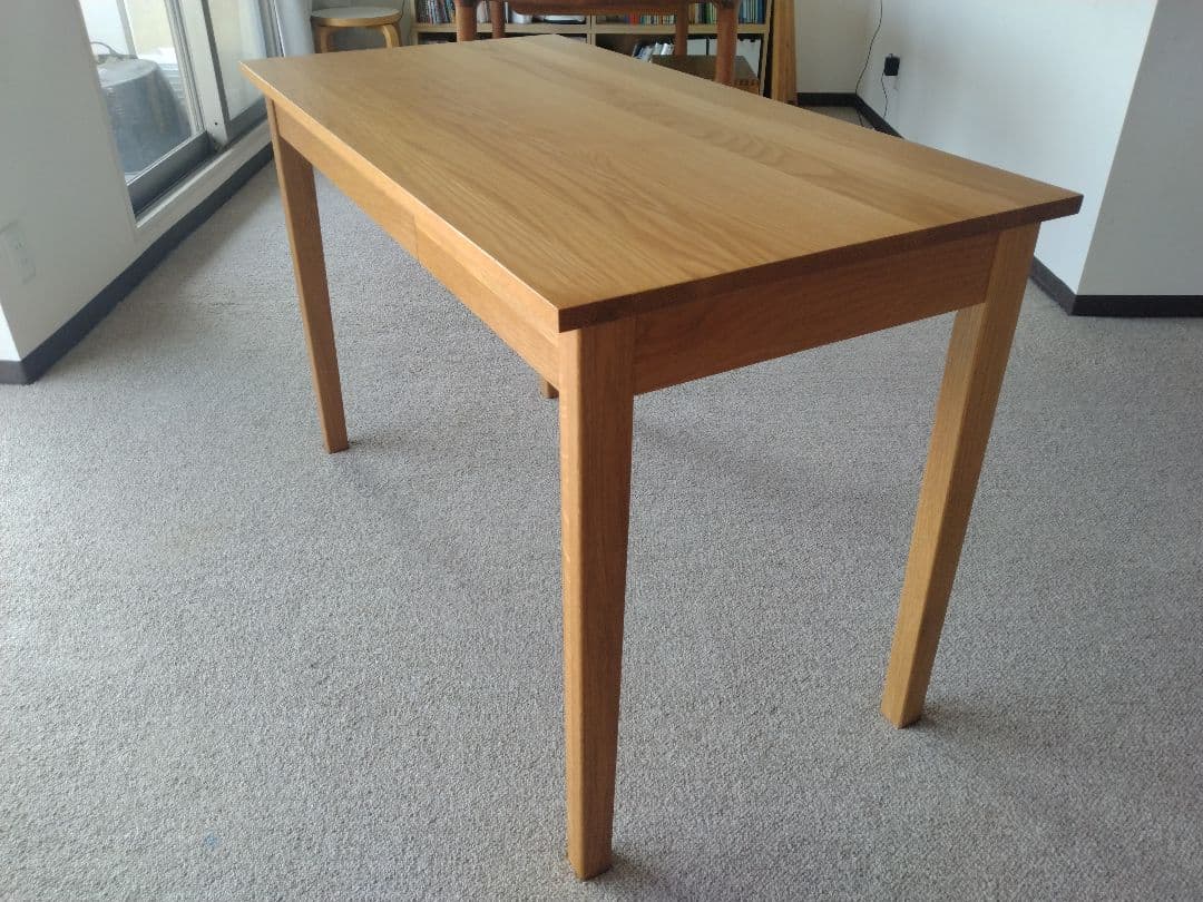 【すだ】MUJI/無印良品 無垢オーク材デスク110cm引出付/学習机