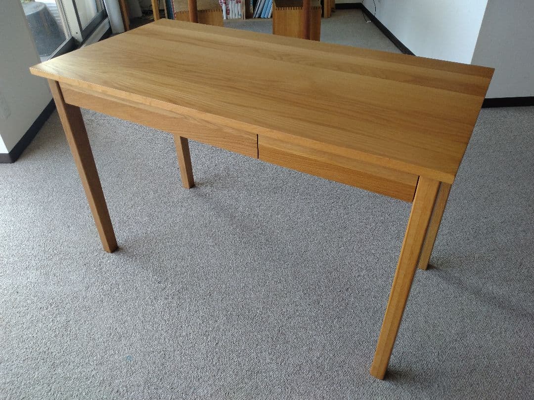 【すだ】MUJI/無印良品 無垢オーク材デスク110cm引出付/学習机