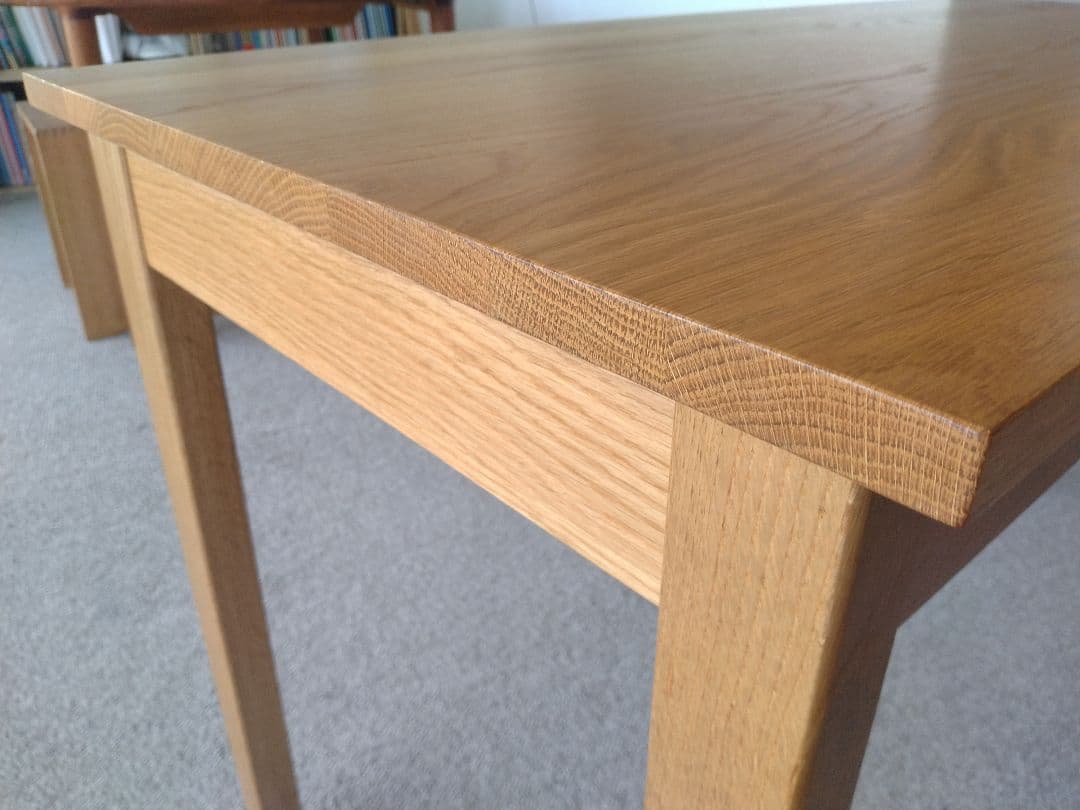 【すだ】MUJI/無印良品 無垢オーク材デスク110cm引出付/学習机