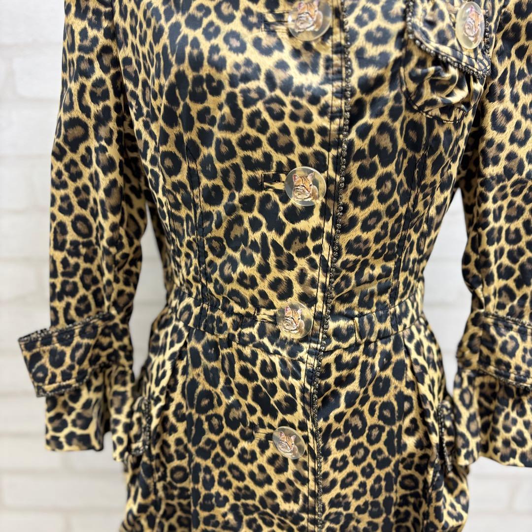 ★美品★ 伊太利屋 ヒョウ柄 トレンチ Mサイズ 日本製