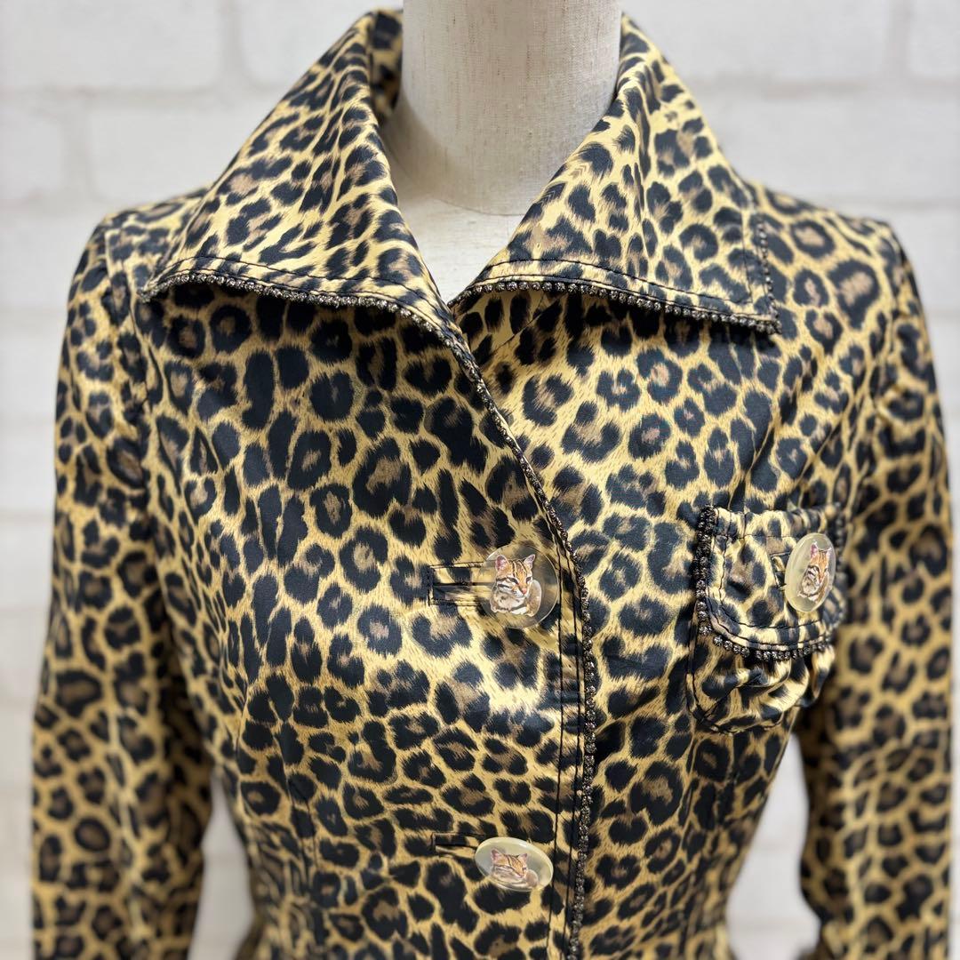 ★美品★ 伊太利屋 ヒョウ柄 トレンチ Mサイズ 日本製